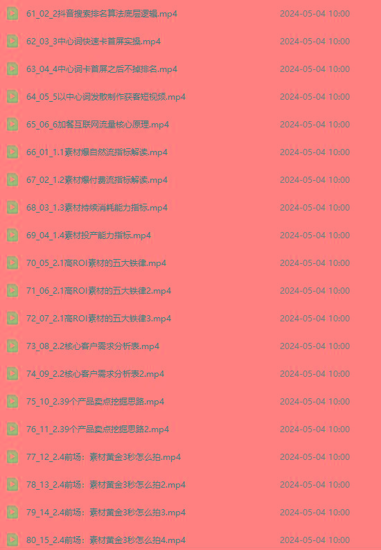 图片[4]-2024单品正价起号，直播素材投流选品：选品课+投流课+素材课+卡首屏/100节-鼎誉项目网