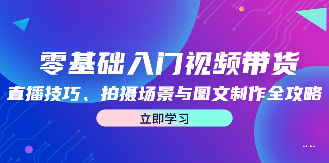 零基础入门视频带货：直播技巧、拍摄场景与图文制作全攻略-鼎誉项目网