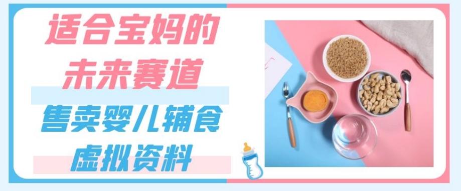 适合宝妈的未来赛道，售卖婴儿辅食虚拟资料，一份9.9-69.9元闭眼赚钱-鼎誉项目网