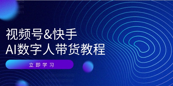 视频号快手AI数字人带货教程：认知、技术、运营、拓展与资源变现-鼎誉项目网