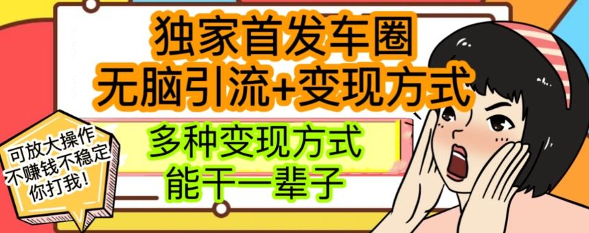 最新独家日入过千车圈暴力引流变现详解【揭秘】-鼎誉项目网