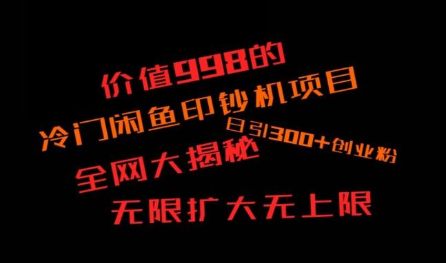 闲鱼流量印钞机项目大揭秘，日引300+创业粉，保姆级实操教程-鼎誉项目网