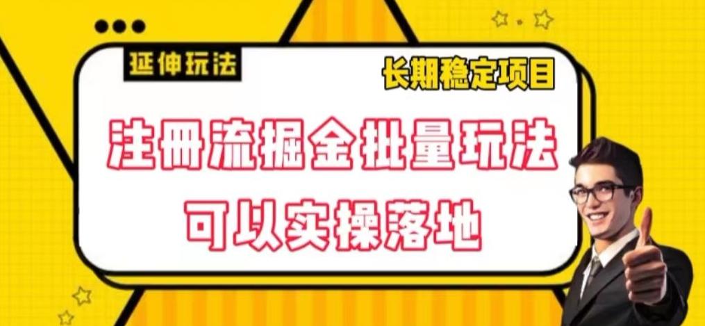 注册流掘金批量玩法，可以实操落地【揭秘】-鼎誉项目网