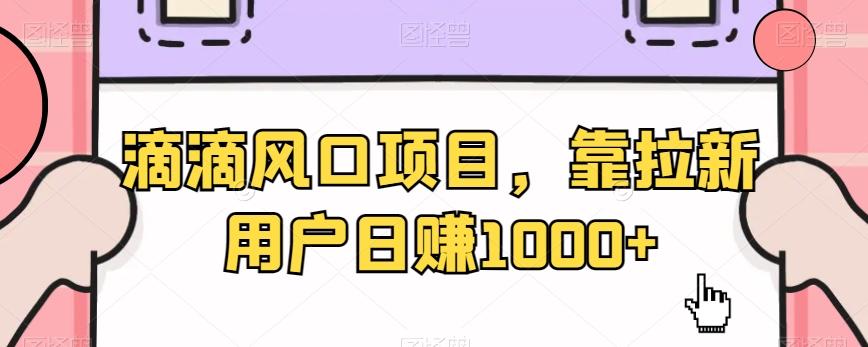 滴滴风口项目，靠拉新用户日赚1000+-鼎誉项目网