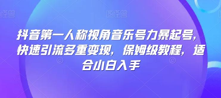 抖音第一人称视角音乐号力暴起号，快速引流多重变现，保姆级教程，适合小白入手-鼎誉项目网