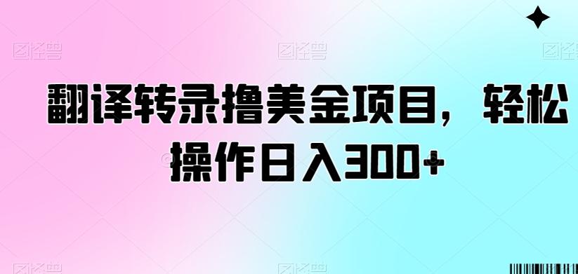 翻译转录撸美金项目，轻松操作日入300+【揭秘】-鼎誉项目网