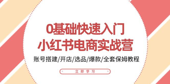 0基础快速入门-小红书电商实战营：账号搭建/开店/选品/爆款/全套保姆教程-鼎誉项目网