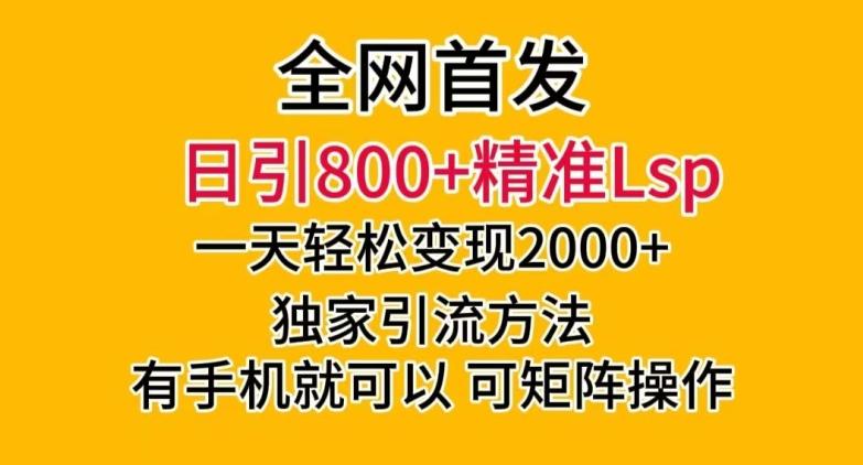 全网首发！日引800+精准老色批，一天变现2000+，独家引流方法，可矩阵操作【揭秘】-鼎誉项目网