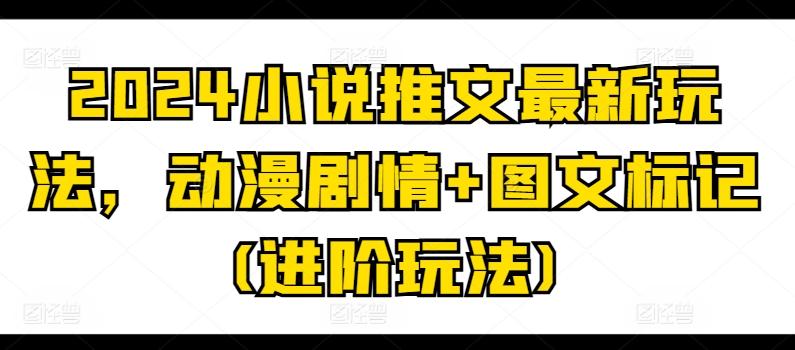 2024小说推文最新玩法，动漫剧情+图文标记(进阶玩法)-鼎誉项目网