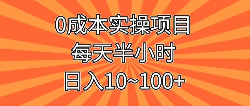0成本实操项目，每天半小时，日入10~100+-鼎誉项目网