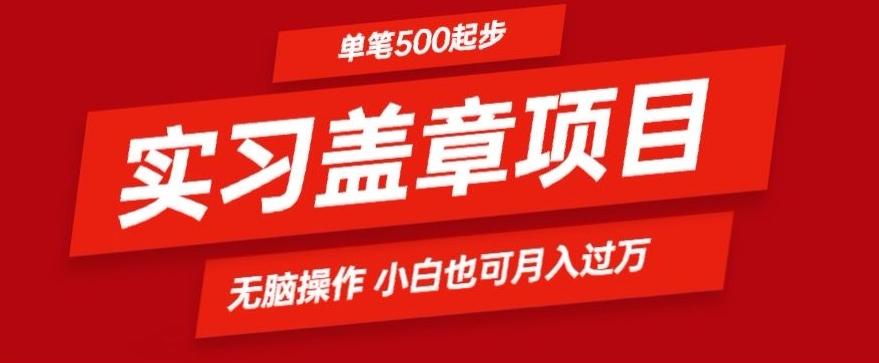 实习代盖章项目一单500起普通人可落地项目小白也可轻易上手-鼎誉项目网