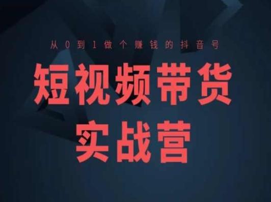 短视频带货实战营(高阶课)，从0到1做个赚钱的抖音号-鼎誉项目网