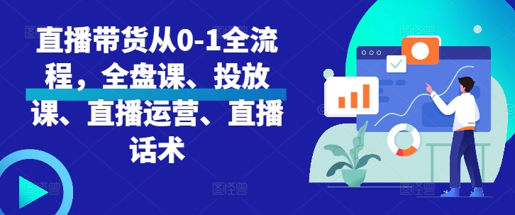 直播带货从0-1全流程，全盘课、投放课、直播运营、直播话术-鼎誉项目网