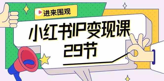 小红书IP变现课：开店/定位/IP变现/直播带货/爆款打造/涨价秘诀/等等/29节-鼎誉项目网