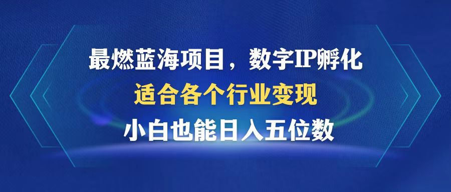 最燃蓝海项目  数字IP孵化  适合各个行业变现  小白也能日入5位数-鼎誉项目网