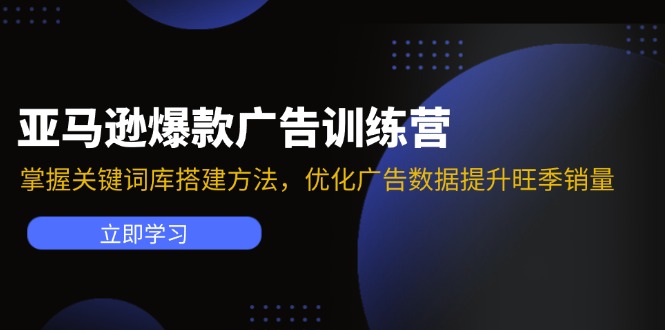 亚马逊爆款广告训练营：掌握关键词库搭建方法，优化广告数据提升旺季销量-鼎誉项目网