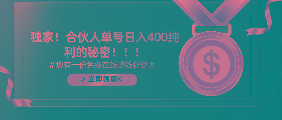 (10028期)合伙人广告撸金最新玩法，每天单号400纯利-鼎誉项目网
