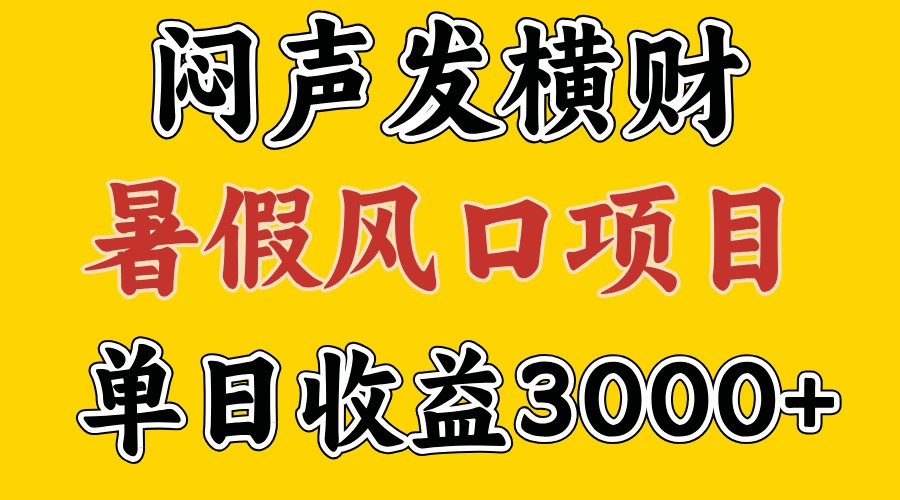 30天赚了7.5W 暑假风口项目，比较好学，2天左右上手-鼎誉项目网