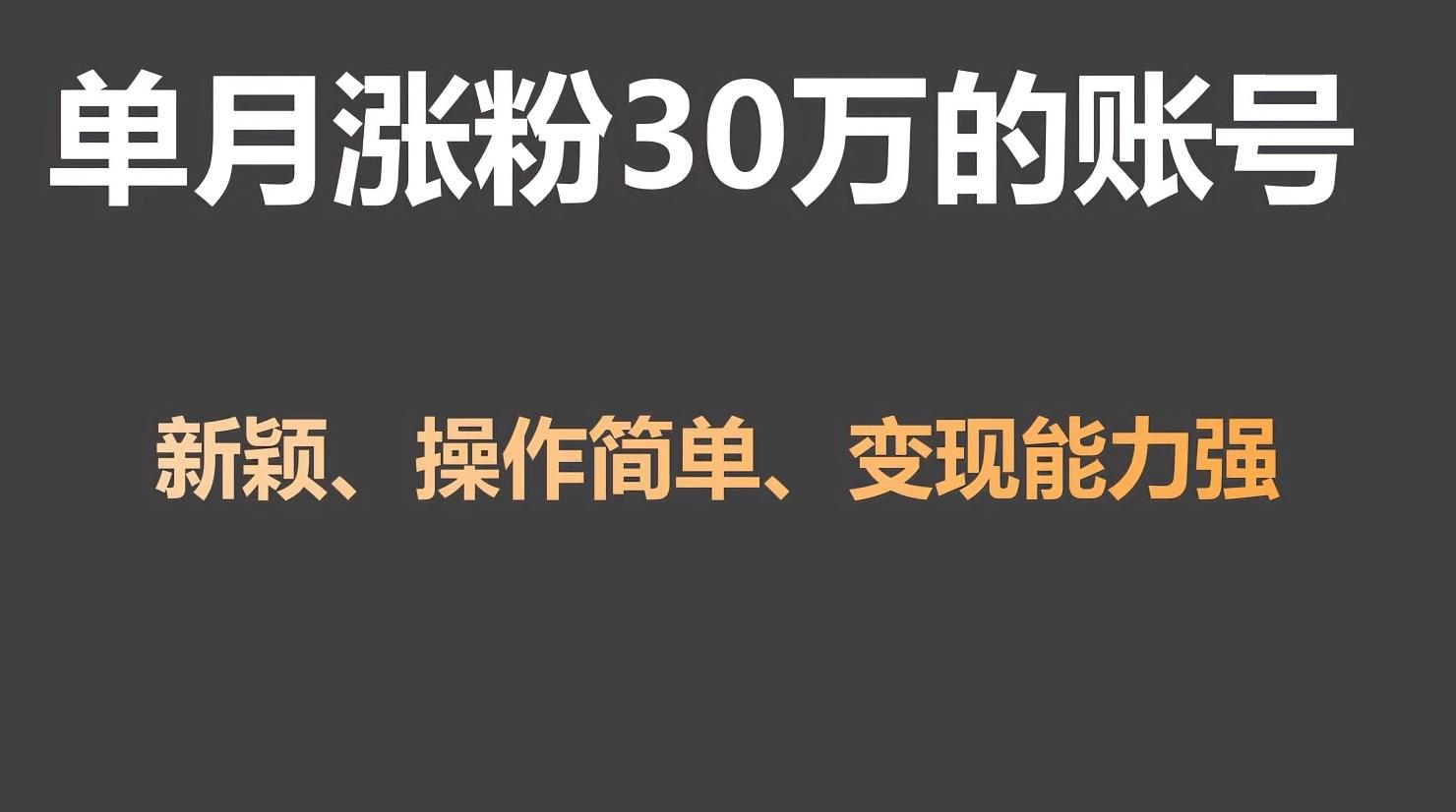 单月涨粉30万，带货收入20W，5分钟就能制作一个视频！-鼎誉项目网