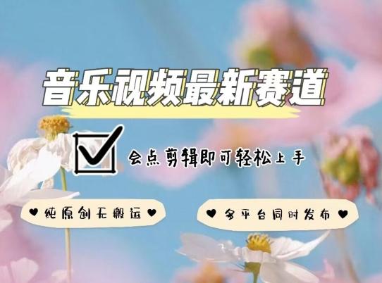音乐视频赛道最新玩法，纯原创不违规，可所有平台同时发布，会点剪辑即可轻松拿捏【揭秘】-鼎誉项目网