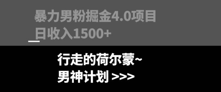 暴力男粉掘金4.0项目不违规不封号无脑复制单人操作日入1000+-鼎誉项目网