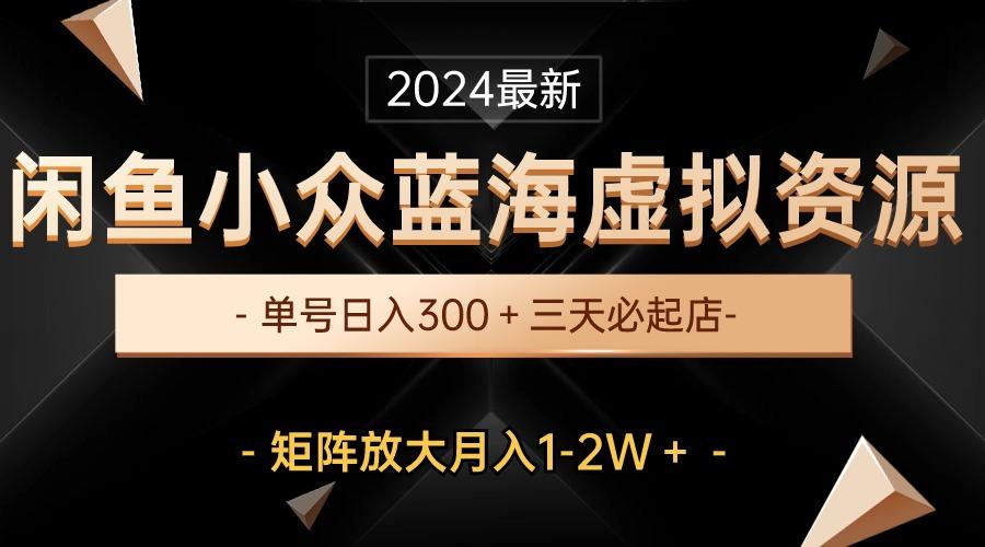 最新闲鱼小众蓝海虚拟资源，单号日入300＋，三天必起店，矩阵放大月入1-2W-鼎誉项目网