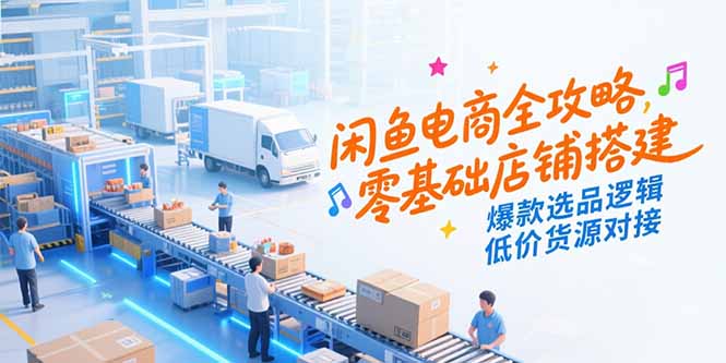 闲鱼电商全攻略，零基础店铺搭建，爆款选品逻辑，低价货源对接-鼎誉项目网