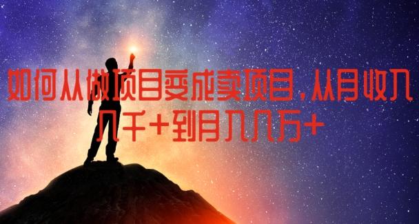如何从做项目变成卖项目，从月收入几千到月入几万【揭秘】-鼎誉项目网
