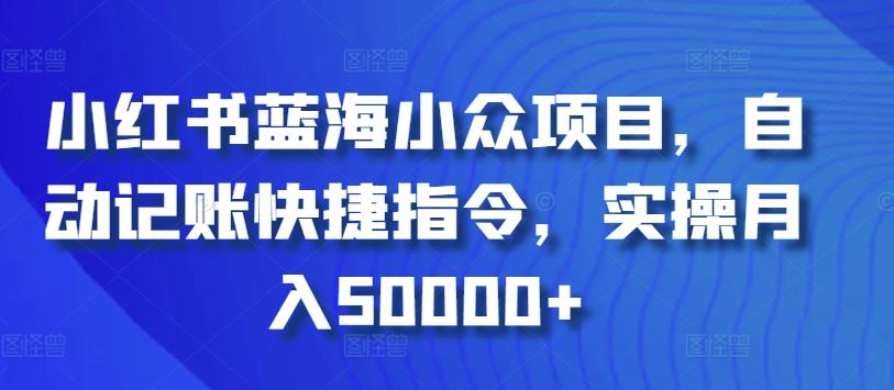 小红书蓝海小众项目，自动记账快捷指令，实操月入50000+【揭秘】-鼎誉项目网