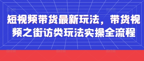 短视频带货最新玩法，带货视频之街访类玩法实操全流程-鼎誉项目网
