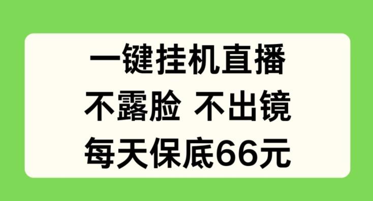 一键挂JI直播，不露脸不出境，每天保底66元【揭秘】-鼎誉项目网