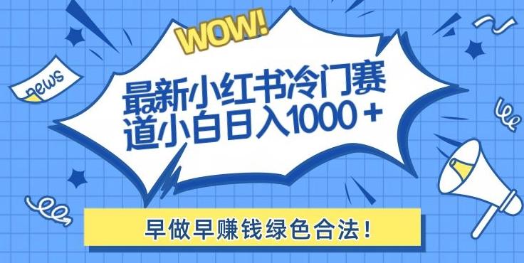 最新小红书冷门赛道日入1000+一部手机小白轻松-鼎誉项目网