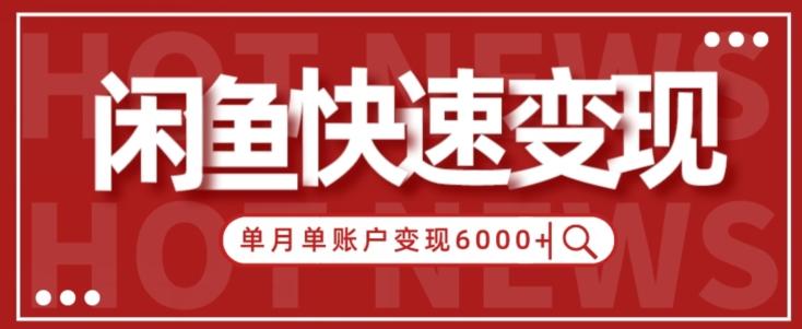 【新手项目】小白快速在闲鱼单月单账号变现6000+的秘密-鼎誉项目网