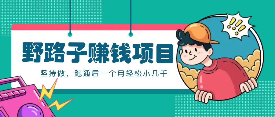 一个人就能操作的野路子赚钱项目,零成本零门槛坚持做,跑通后一个月小几千!-鼎誉项目网
