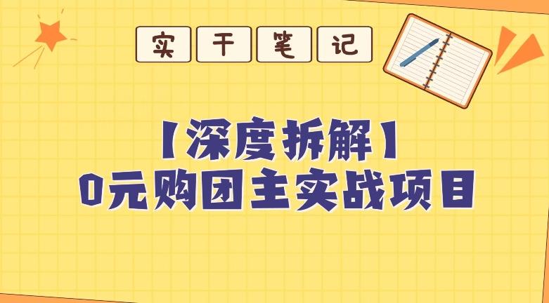 【深度拆解】0元购团主实战教学，适合自用，带人做-鼎誉项目网