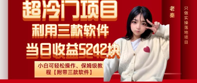 超冷门项目、利用三款软件、当日收益5242块、小白可轻松操作、保姆级教程【附带三款软件】-鼎誉项目网