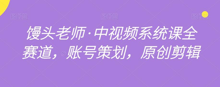 馒头老师·中视频系统课全赛道，账号策划，原创剪辑-鼎誉项目网