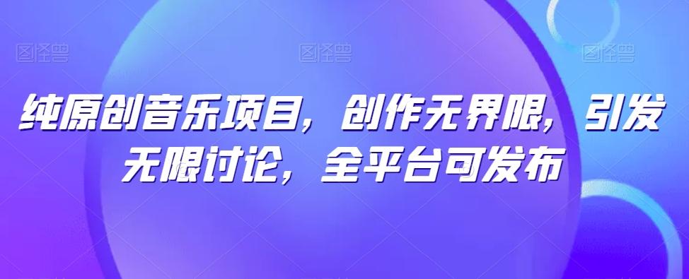 纯原创音乐项目，创作无界限，引发无限讨论，全平台可发布【揭秘】-鼎誉项目网