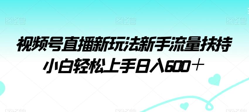 视频号直播新玩法新手流量扶持小白轻松上手日入600＋【揭秘】-鼎誉项目网