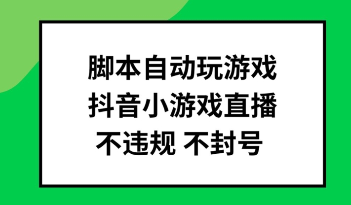 脚本自动玩游戏，抖音小游戏直播，不违规不封号可批量做【揭秘】-鼎誉项目网