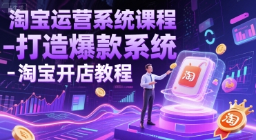 淘宝运营系统课程-打造爆款系统-淘宝开店教程-鼎誉项目网