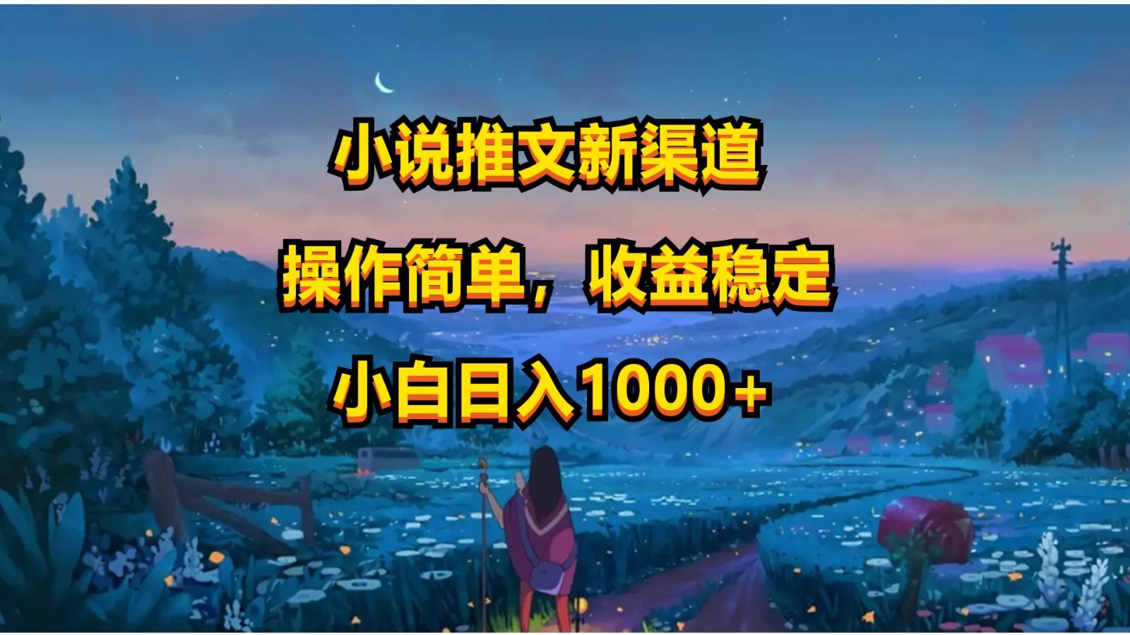 小说推文新玩法，操作简单，收益稳定，日入1000+-鼎誉项目网