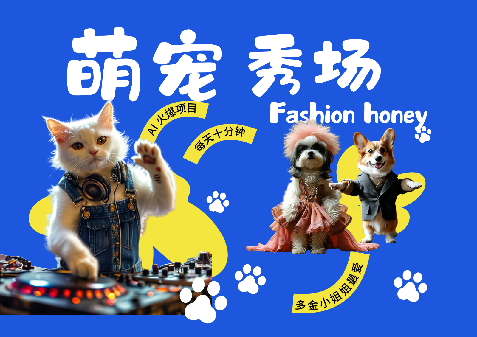 酷飒动物跳舞走秀 时尚喵FASHION汪 多金小姐姐最爱的 轻松月入破W-鼎誉项目网