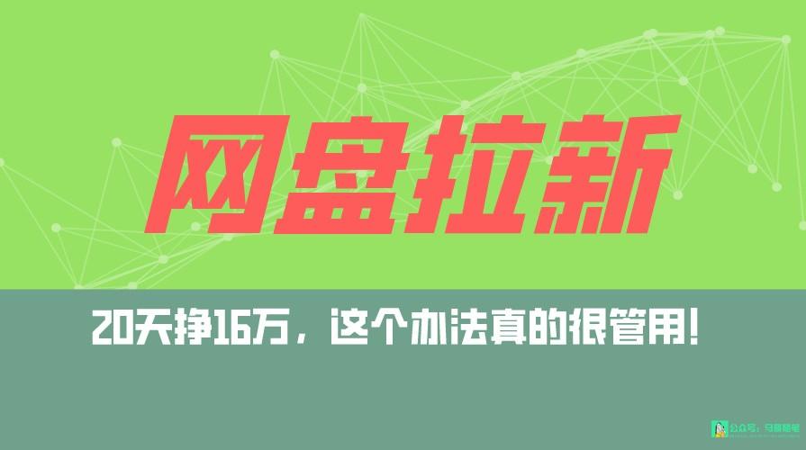 网盘拉新+私域全自动玩法,0粉起号,小白可做,当天见收益,已测单日破5000-鼎誉项目网