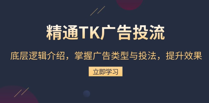 精通TK广告投流：底层逻辑介绍，掌握广告类型与投法，提升效果-鼎誉项目网