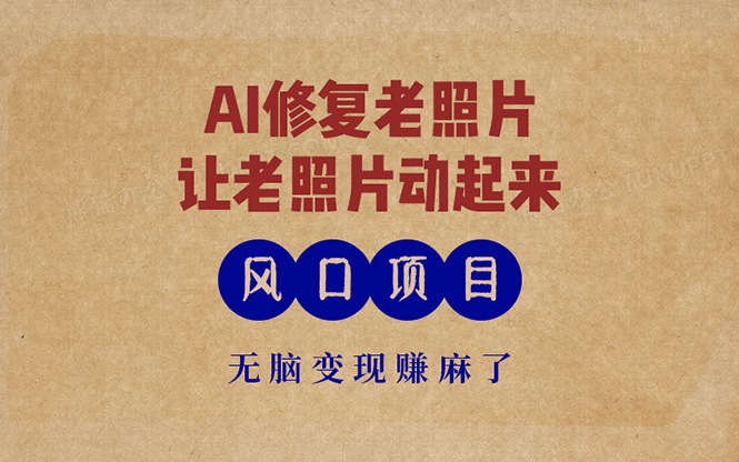 最新风口项目，AI一键修复老照片，让老照片动起来，接单到手软，无脑变…-鼎誉项目网