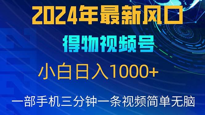 2024年5月最新蓝海项目，小白无脑操作，轻松上手，日入1000+-鼎誉项目网