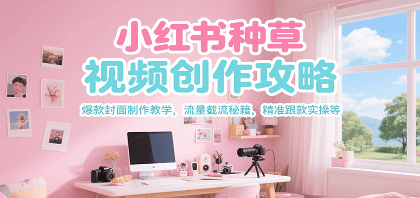 小红书种草视频创作攻略,爆款封面制作教学 ,流量截流秘籍 ,精准跟款实操等-鼎誉项目网