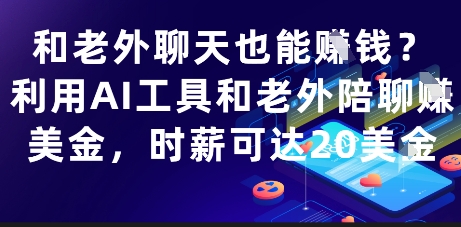 和老外聊天也能挣钱？利用AI工具和老外陪聊挣美金，时薪可达20刀-鼎誉项目网