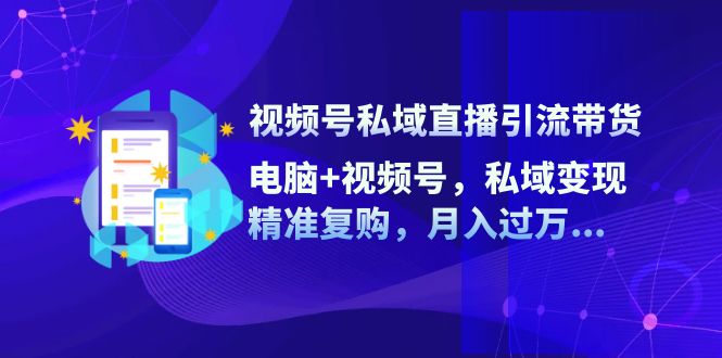视频号私域直播引流带货：电脑+视频号，私域变现，精准复购，月入过万…-鼎誉项目网